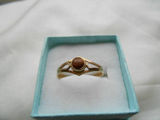 Eleganter Alter Ring Mit Stein Russisches Rosegold 583 Gestempelt Bild