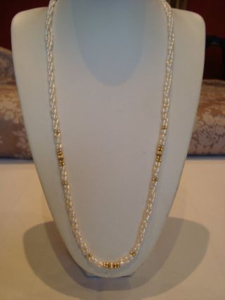 Echte Perlenkette Mit 585 Gold Bild