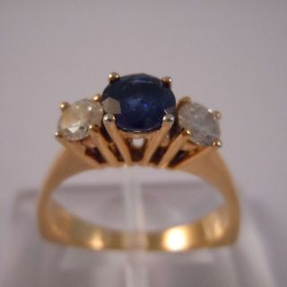 585 Gold Entourage Diamant Kashmir Saphir Ring Bild