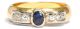 Datiert 1913: 900er Gold Ring Mit Saphir & Diamanten / 21k Sapphire Diamond Ring Ringe Bild 6