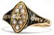 Victorian: Trauer Ring,  Gold Naturperlen Diamant & Email,  Trauerschmuck Mourning Ringe Bild 2