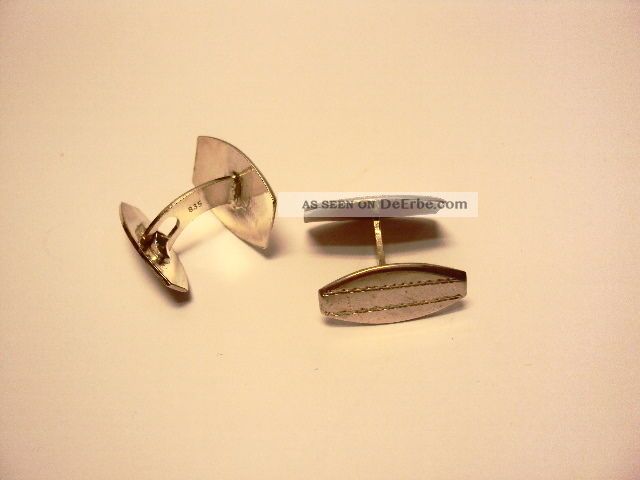 Boutons De Manchette Argent 800 – Modèle Classique Pour Homme (sans Marque)