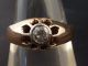 Alter,  Goldener Ring - Mit Altschliff - Diamant Besetzt - 0,  20ct - 585er Roségold Ringe Bild 3