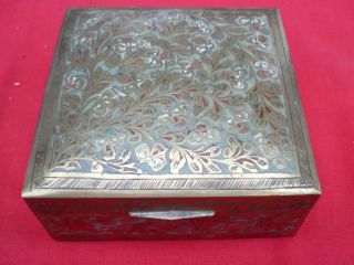 Alte Schmuckschatulle - Messing - Einlegearbeiten - Sehr Schön Bild