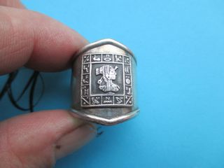 Antik Silber 925 GeprÜft Ägyptische Talisman Ring Hand Arbeit Bild