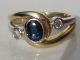 750 Gold Diamantring Diamant Saphir 18 Kt Gelbgold Ring Weißgold,  2 Diamanten Ringe Bild 1
