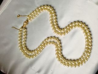 Doppel Reihige Perlenkette Sicherheitsverschluß Ca.  48 Und 50 Cm Perlen Ca.  0,  7 Bild