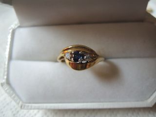 No.  5 Brillant Saphir Ring 0,  05 Carat 585er Gold Gr 56 3 G Bild