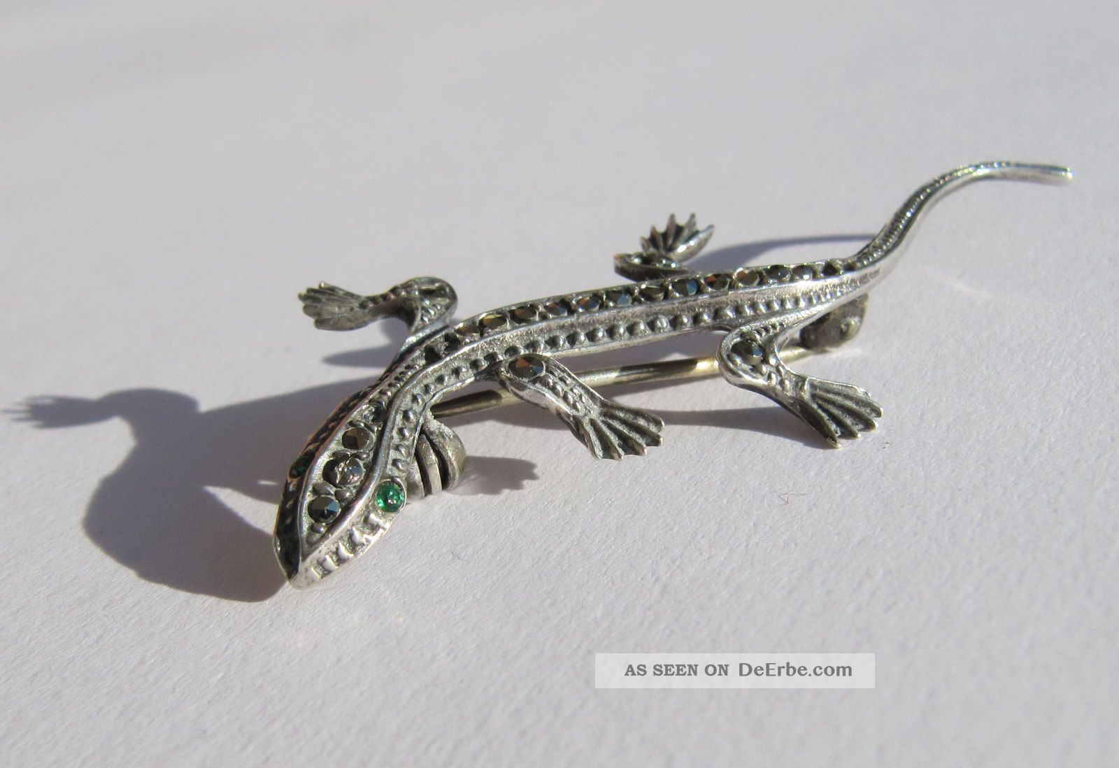 Damen-Brosche Vintage Stil – Gothic Gecko/Eidechse Design, Blau, Aus Kunststoff