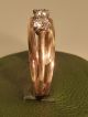 14 K.  Goldring Um 1900,  585er Gold Punz.  Mit 3 Stück Diamanten Geprüf.  Altschliff Ringe Bild 3