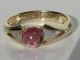 Alter 333 Gelbgold Ring Mit Rosa Stein 8 Kt Gold Graviert Goldring Gelbgoldring Ringe Bild 1