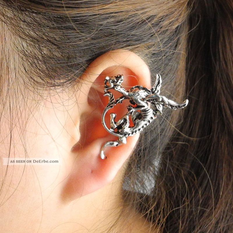 1x Jewelry Men Ear Cuff Jewellery Earrings Ohrschmuck Xf209a Left Side