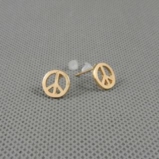 1x Jewelry Ear Stud Vintage Jewellery Earrings Ohrschmuck Xj0043 Peace Symbol Bild