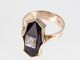 Viktorianisch 585 Gelb Gold 0,  25 Ct Diamant Fassettierte Onyx Ring,  Antik,  Unikat Ringe Bild 3