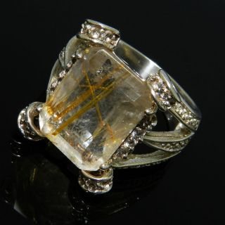 Ausgefallener Ring Aus 925er Silber Mit Bergkristall Mit Rutilnadeln - S2743 Bild