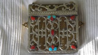 Orientlische Schmuck Schatulle Aus Messing & Halbedelsteinen Bild