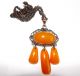 Art Deco Anhänger Echter Bernstein Mit Abhängungen An Kette - Real Amber Pendant Schmuck & Accessoires Bild 2