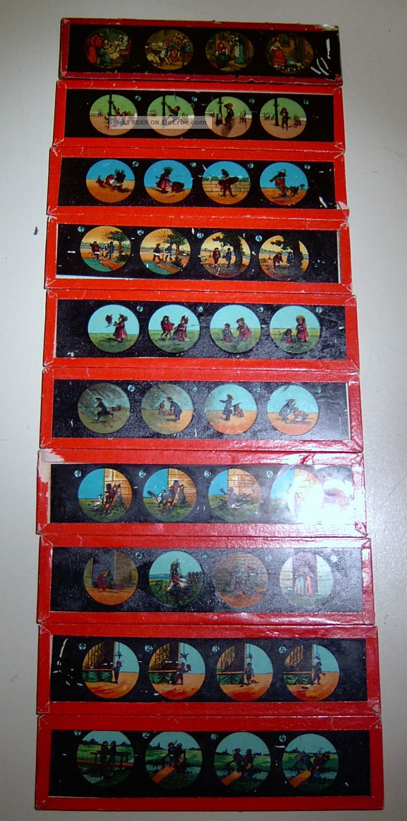 10 Laterna Magica Glasbilder Um 1900 15 X 3,  8 Cm Antikspielzeug Bild