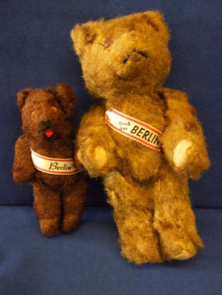 Teddy Antik Bär Gruß Aus Berlin 2 Stück Bild
