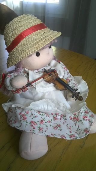 Puppe Mechanisch Die Geige Spielt Aus Stoff Bild