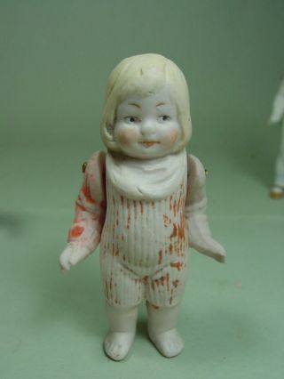 P396/ Porzellan Puppenstuben Puppe 8,  5 Cm Mädchen Ca.  1915 Bild