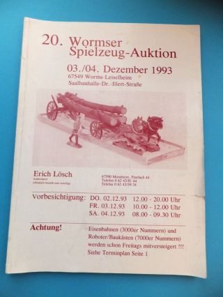 20.  Wormser Spielzeug 1993 Katalog 176 Seiten U.  A.  Eisenbahn Bild