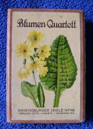 Quartettspiel,  Blumen - Quartett,  Ravensburger Spiele,  Alt,  50er Jahre Bild