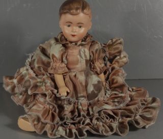 Puppe Gliederpuppe Beweglich Rüschenkleid Kleid 20er 30er 40er Jahre? Antik Bild