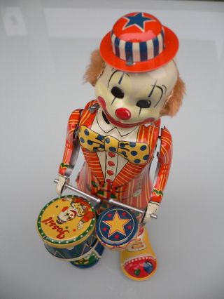 T.  K.  Toys Japan (fossil) Clown Als Trommler,  Rarität Bild