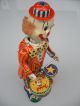 T.  K.  Toys Japan (fossil) Clown Als Trommler,  Rarität Gefertigt nach 1970 Bild 3