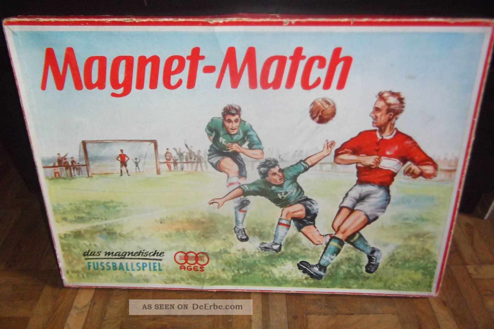 Antikspielzeug Ages Fußballspiel,  Magnetspiel 40er - 50er Jahre Gefertigt nach 1945 Bild