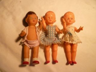 Puppenstube Puppen 3 St.  Sammlung Konvolut Alt Bastler Bild