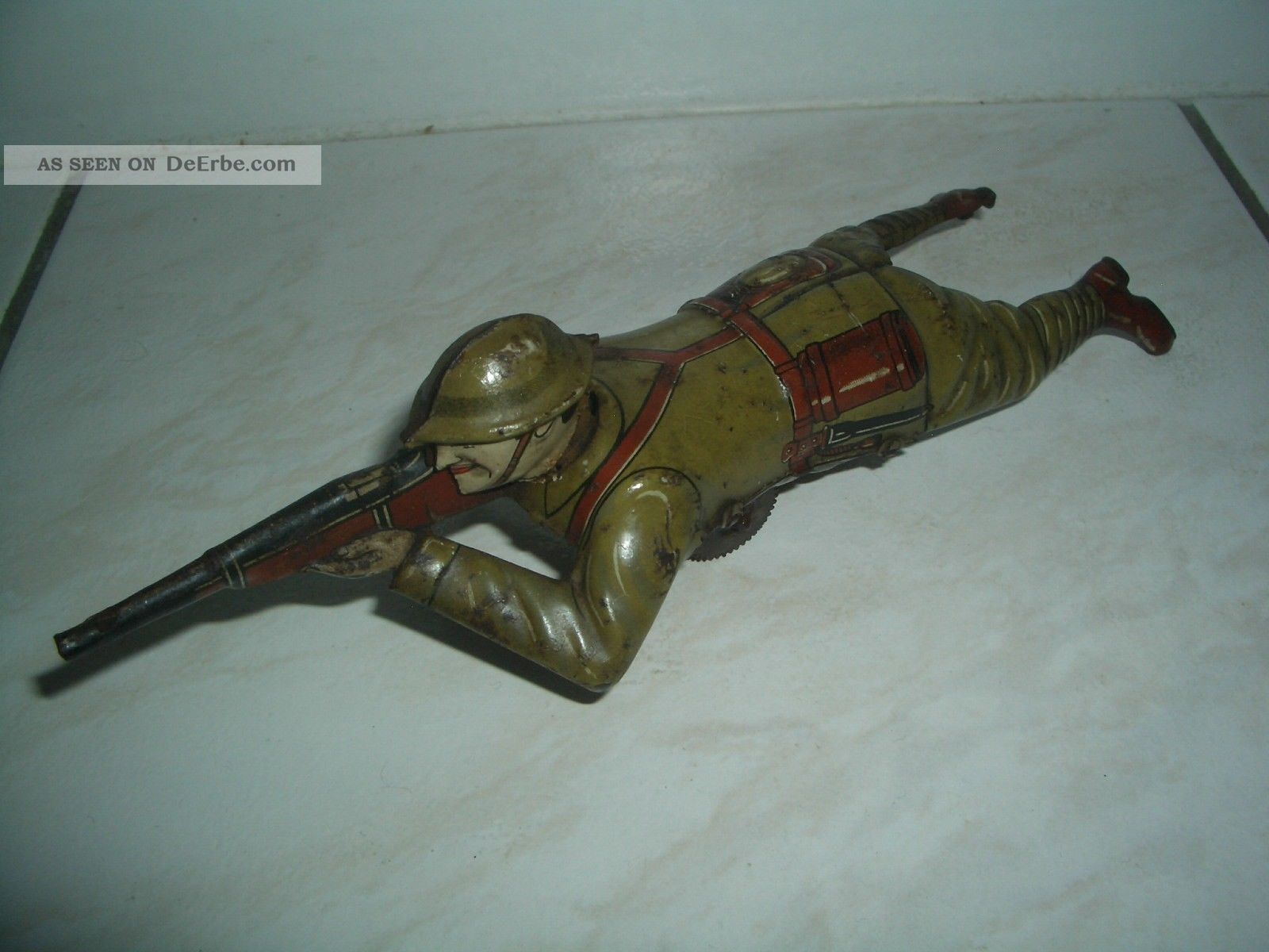 Schießender Soldat In Deutscher Ausführung No.  234d Von Einfalt / Technofix Video Original, gefertigt vor 1945 Bild