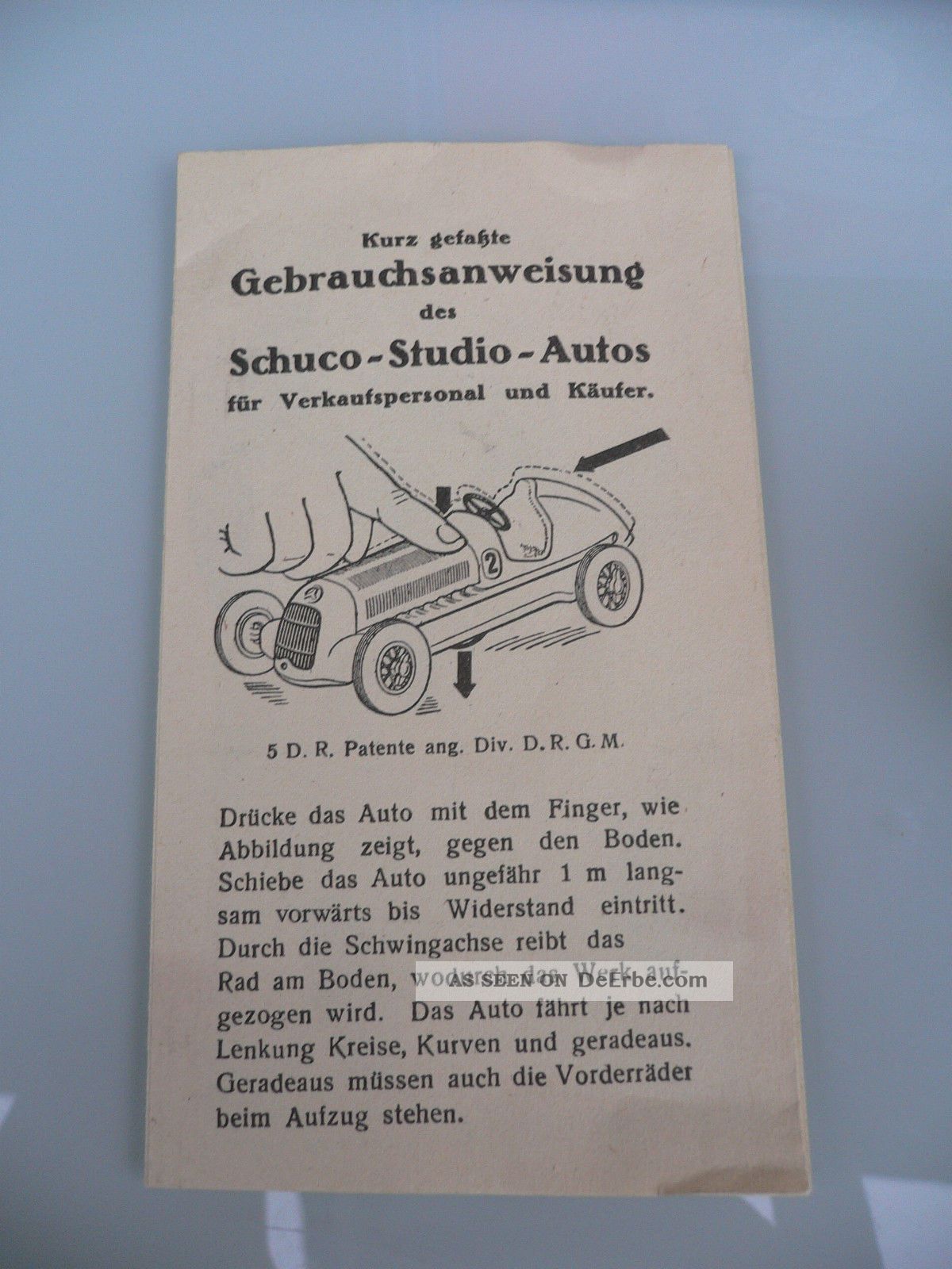 SCHUCO STUDIO 1050 D.R. PATENTE breveté SGDG TEST OK Made in Germany