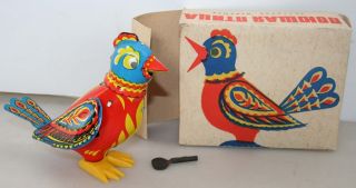 Blechspielzeug Vogel Ovp Ussr Singvogel Taube Vintage Tin Toy Bird Boxed Bild