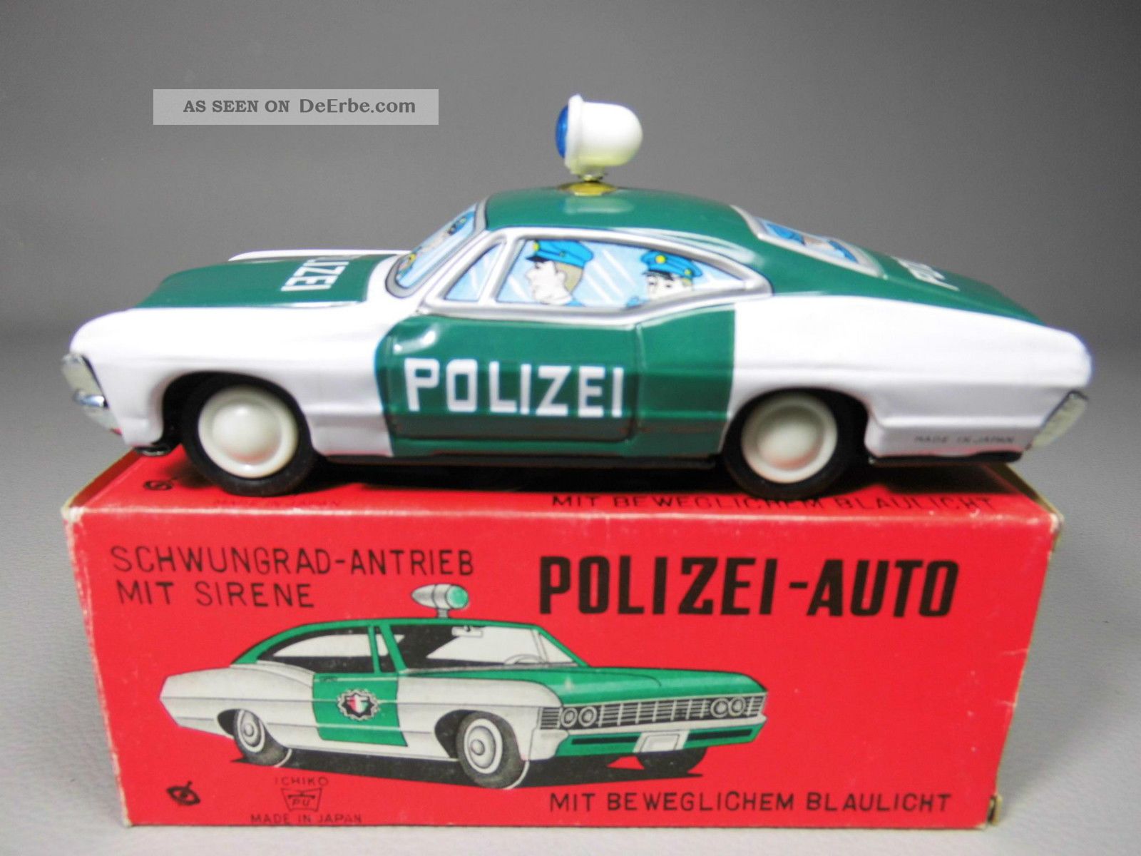 Alter Ford Torino Cobra Polizei Blechspielzeug Blechauto Ichiko Ovp Original, gefertigt 1945-1970 Bild