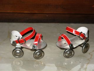 Uralte Puppenrollschuhe Gr.  42 Rollschuhe Schuhe Puppe Metall Bild