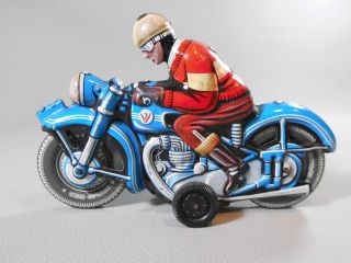 Altes Motorrad Blechspielzeug Made In Western Germany Bike Blech Tin Toys Bild