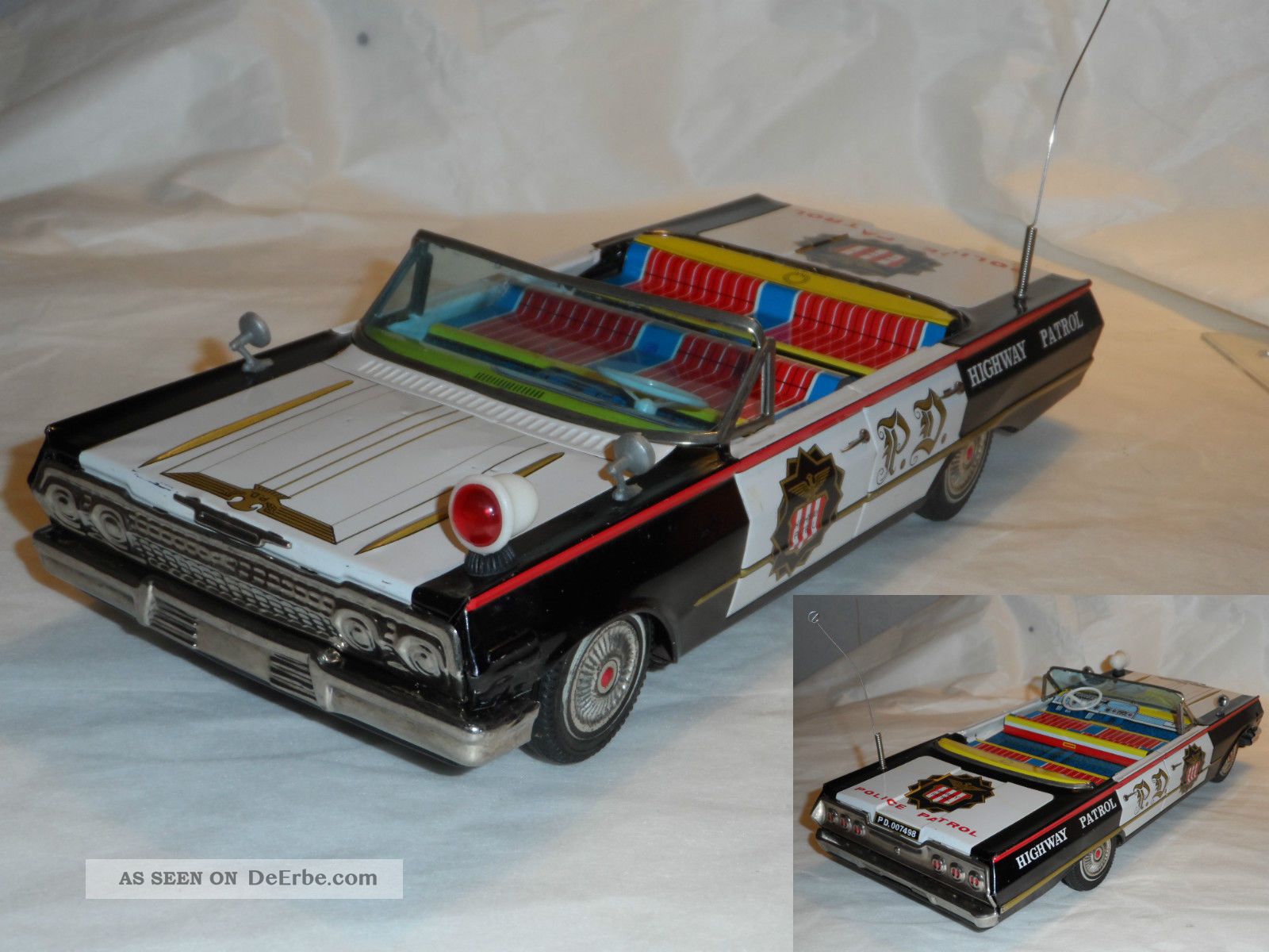Altes Blechauto Chevrolet Impala Ss Police Car Made In Japan Original, gefertigt 1945-1970 Bild