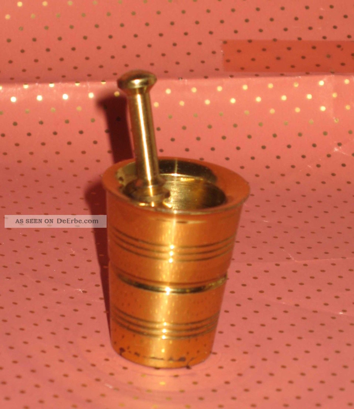 Mörser Apothekenladen Puppenstube Kaufmannsladen Puppenküche Miniatur Setzkasten Original, gefertigt vor 1970 Bild