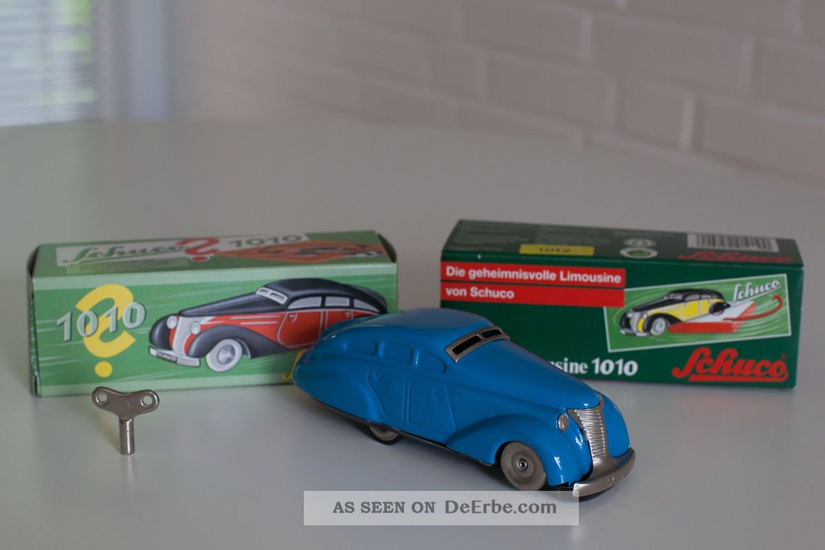 Schuco Patent Wende Limousine 1010 Blau Original, gefertigt 1945-1970 Bild