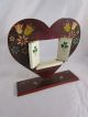 Uralt Holz - Herz Bemalt Blumenherz Bilderrahmen Puppenstube Puppenhaus Um 1930 Antike Originale vor 1945 Bild 2