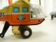 Antik Alt Blechspielzeug Hubschrauber Helikopter Flugzeug Sammeln Selten Heli Original, gefertigt 1945-1970 Bild 5