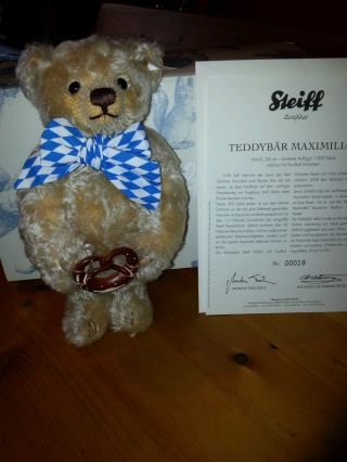 Steiff - Teddybär Mit Zertifikat - 850 Jahre München - Limitierte Edition - Ovp Bild