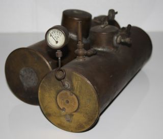 2 Uralte Kessel Für Dampfmaschine / Granathülse Aus Dem 1.  Weltkrieg / Umbau Bild