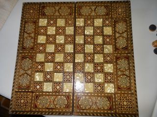 Schachspiel Intarsien,  Backgammon Aus Lybien Bild