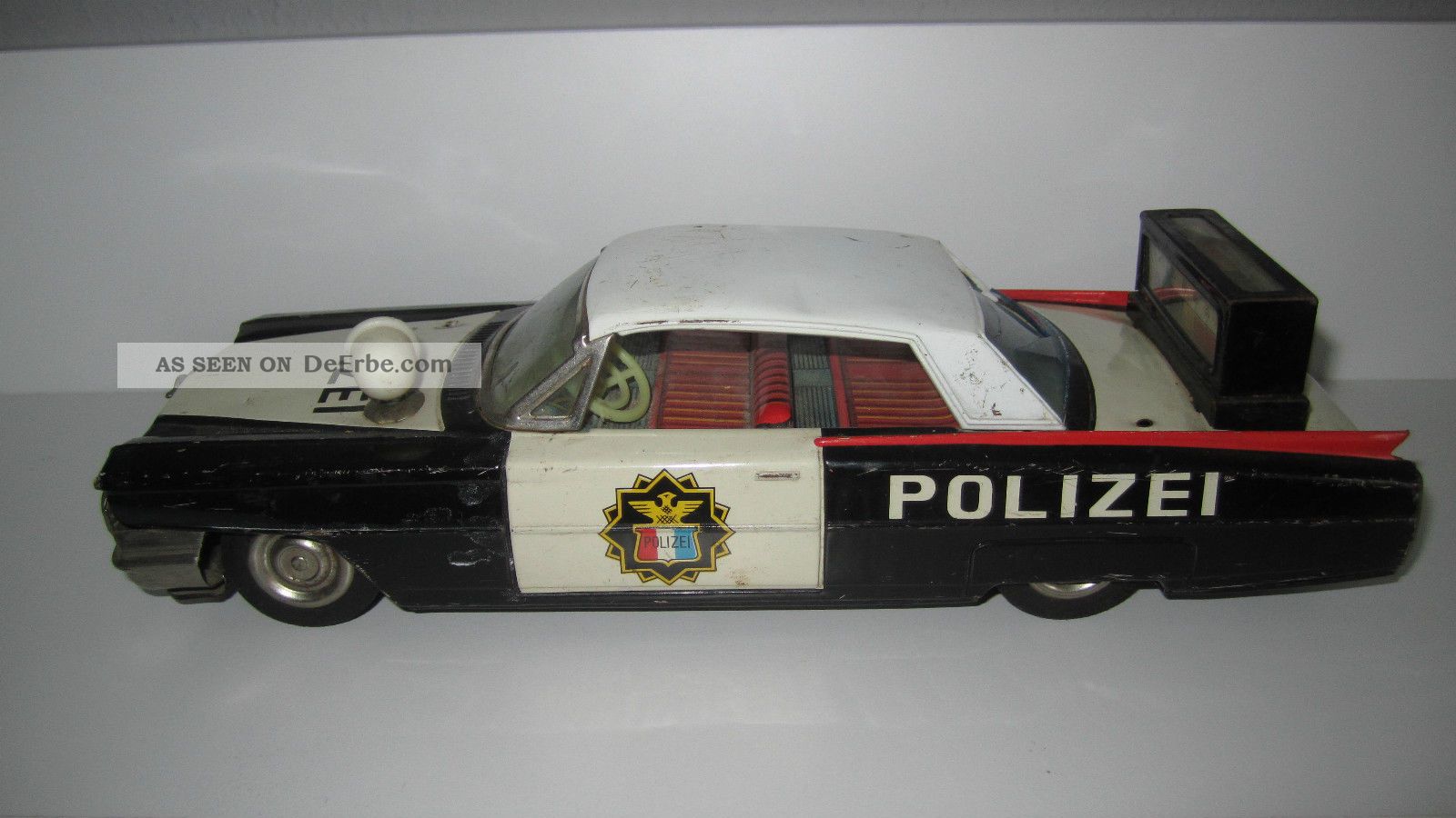 Altes Polizeiauto Amerikanische Ausführung,  Porsche Blechspielzeug Original, gefertigt 1945-1970 Bild