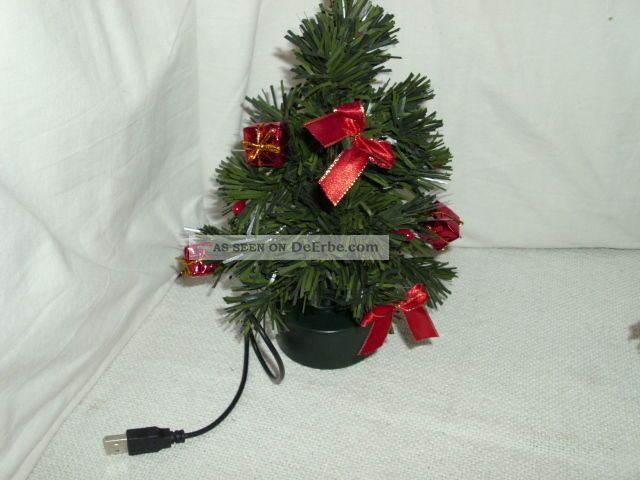 Weihnachtsbaum Für Die Puppenstube Oder Tischschmuck,  Mit Usb - Stecker,  Ungeprüft Original, gefertigt vor 1970 Bild