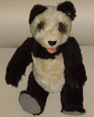 Steiff Panda Bär Ca.  20cm Schwarz Weiss Mit Knopf Bild