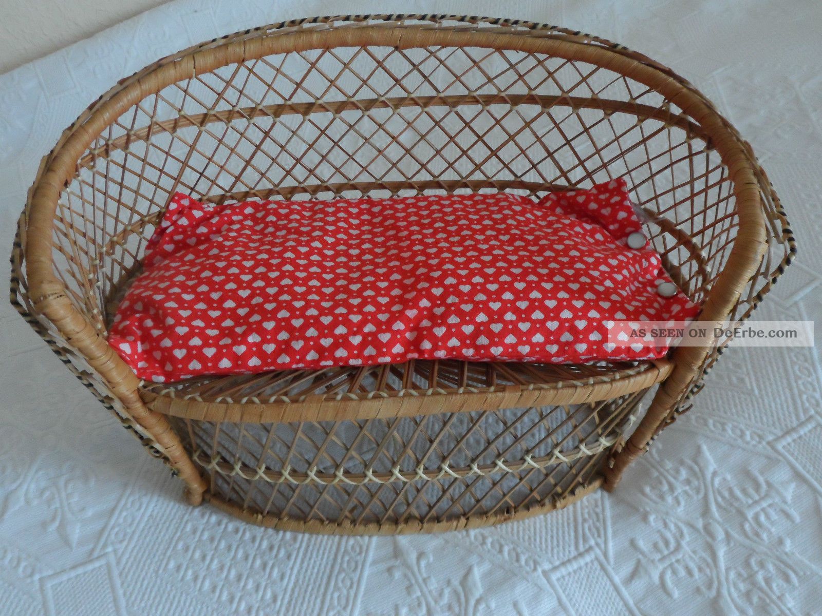Puppen Korbstuhl,  Korbsessel,  Korbsofa Ca.  37 Cm X 17 Cm X 25 Cm Nostalgieware, nach 1970 Bild
